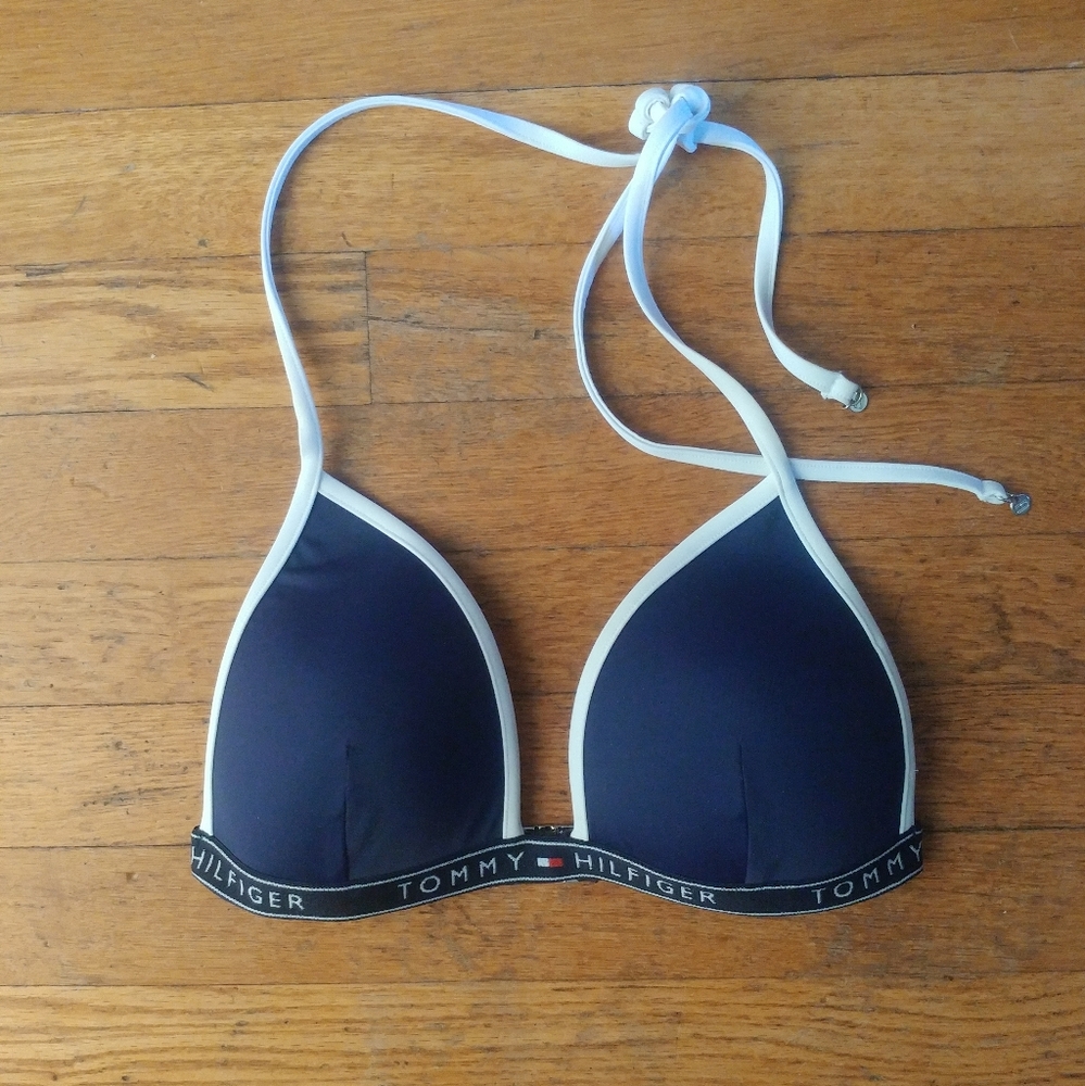 Tommy Hilfiger Logo Band Bikini Top, Molded Cups - Picture 5 of 6